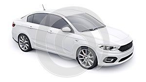 Compact Sports car Family Sedan 3d illustration.