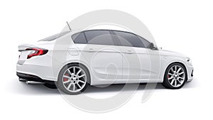 Compact Sports car Family Sedan 3d illustration.