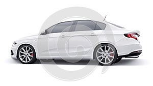 Compact Sports car Family Sedan 3d illustration.