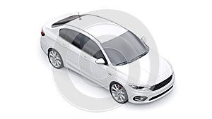 Compact Sports car Family Sedan 3d illustration.