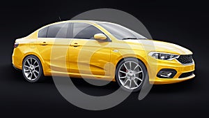 Compact Sports car Family Sedan 3d illustration.