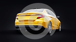 Compact Sports car Family Sedan 3d illustration.