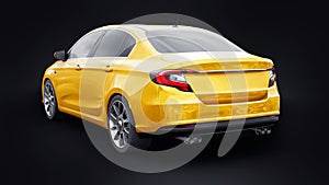 Compact Sports car Family Sedan 3d illustration.