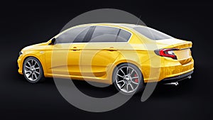 Compact Sports car Family Sedan 3d illustration.