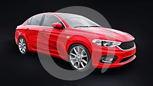 Compact Sports car Family Sedan 3d illustration