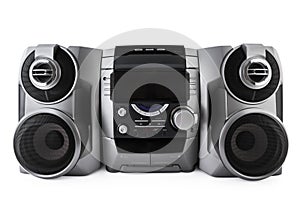 Compact stereo system cd and cassette player isolated with clipping path