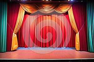 a compact theater stage on a cruise ship