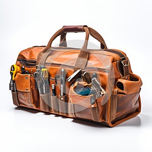 Compact toolbag displayed on a pristine white background, Ai Generated