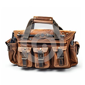 Compact toolbag displayed on a pristine white background, Ai Generated