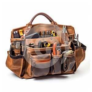 Compact toolbag displayed on a pristine white background, Ai Generated
