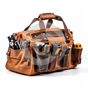 Compact toolbag displayed on a pristine white background, Ai Generated