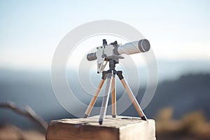 compact traveling telescope on a mountaintop