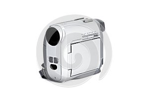Compact video camera isolated over white