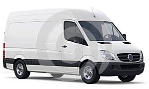 Compact white cargo van