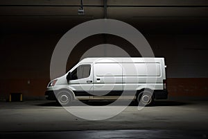 Compact White Cargo Van Efficient and Versatile Transport Solution. AI.