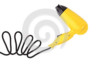 Compact yellow hair dryer