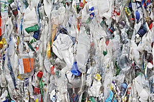 Compacted Rubbish At Recycling Plant