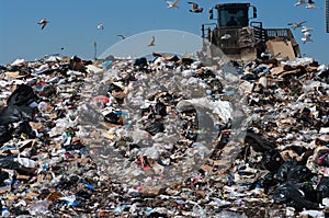 Compactor in landfill