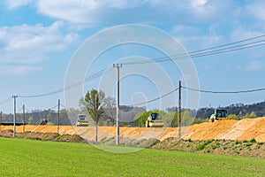 Compactors working on the construction site