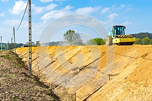 Compactors working on the construction site