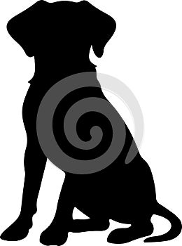 companion dog Black Silhouette Generative Ai