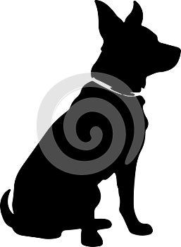 companion dog Black Silhouette Generative Ai