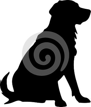 companion dog Black Silhouette Generative Ai