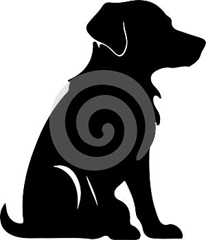 companion dog Black Silhouette Generative Ai