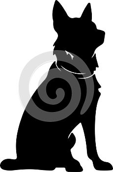 companion dog Black Silhouette Generative Ai