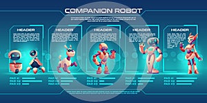 Companion robot evolution timeline infographics