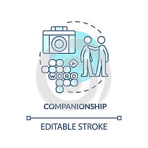 Companionship blue concept icon