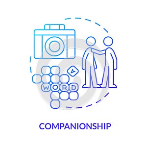 Companionship blue gradient concept icon