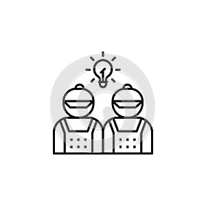 Companionship idea teamwork icon. Element of spa thin line icon