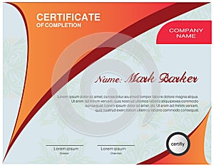 Company achievement certificate with attested logo