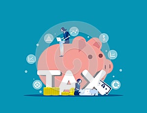 Company analysis tax financial. Concept business finance vector illustration, Strategy data tax , Accounting, analyzing