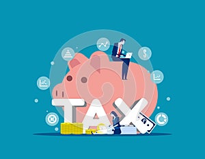 Company analysis tax financial. Concept business finance vector illustration, Strategy data tax , Accounting, analyzing