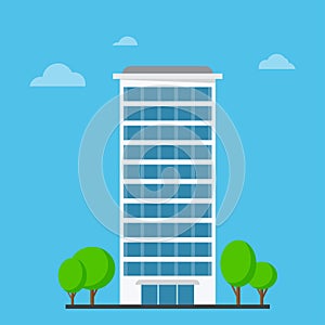 Company building in flat style