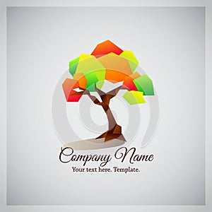 Company business logo with geometric colorful tree