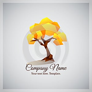 Company business logo with geometric yellow tree