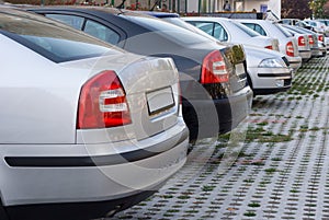 Company cars, parked