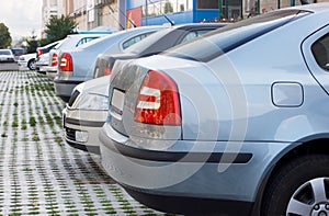 Company cars, parked