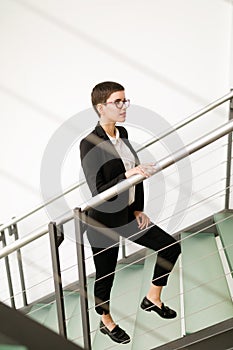 Company CEO busy walking in office