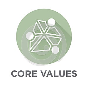 Company Core Values Outline Icons for Websites or Infographics