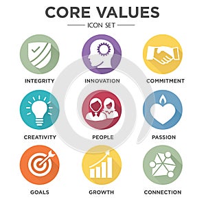 Company Core Values Solid Icons