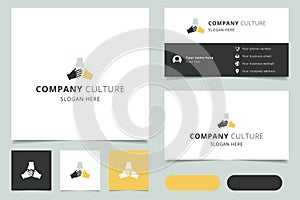 Company culture logo design with editable slogan. Branding book and business card template.