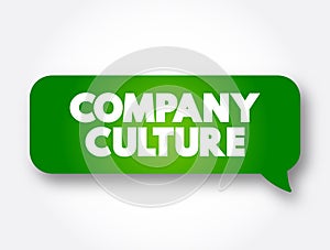 Company Culture - set of shared values, goals, attitudes and practices that characterize an organization, text concept message