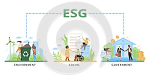 Společnost etika z sociální ekologický a byt vektor ilustrace na bílém 