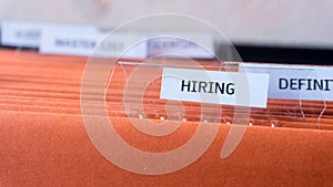 Company hiring recruit manpower record in files