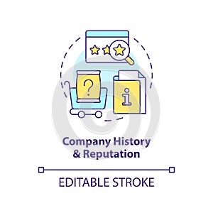 Company history, reputation concept icon