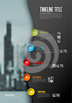 Company Infographic timeline report template with photos